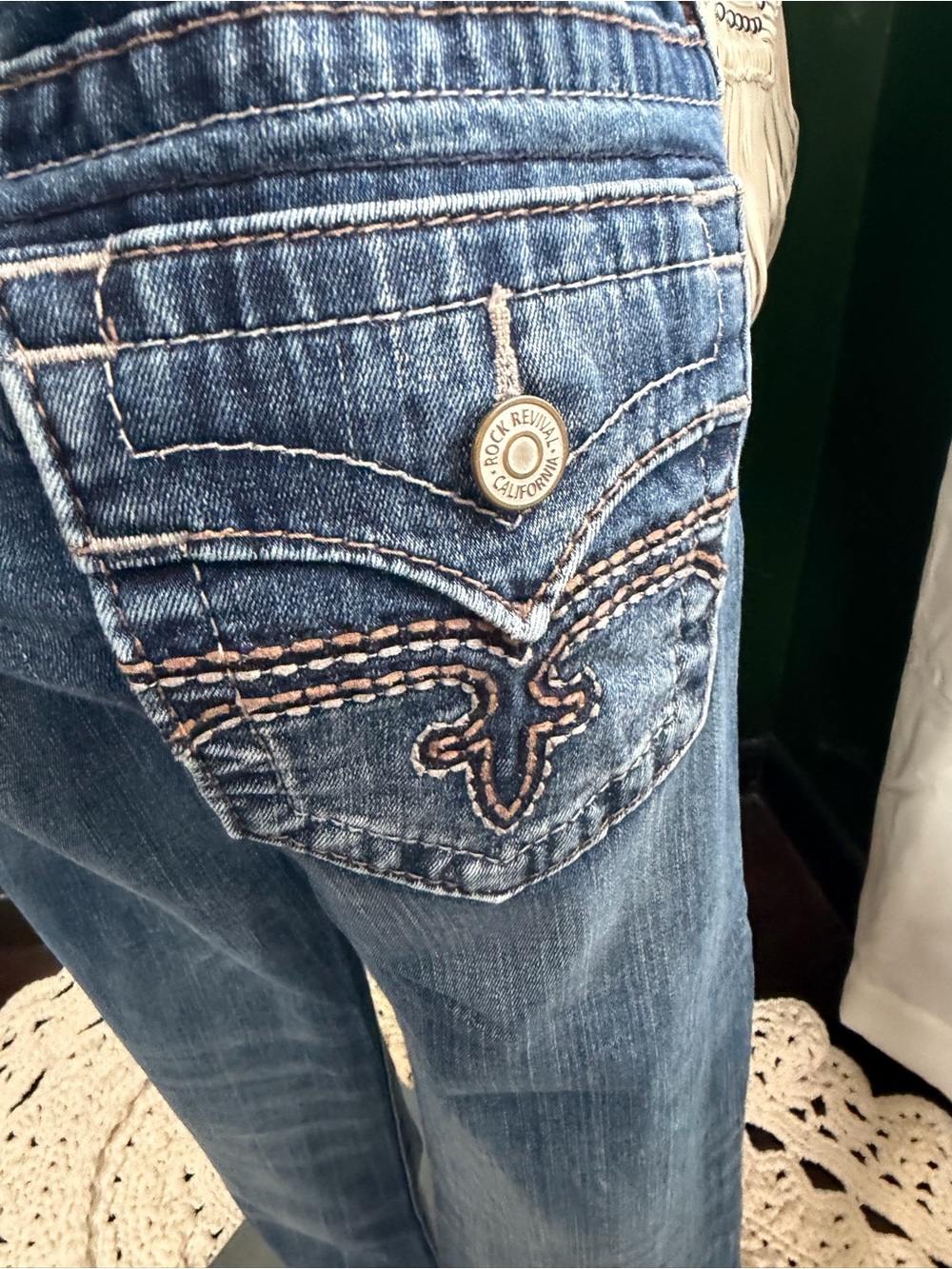 Rock Revival Women's Skinny Jeans in Medium Blue - Picture 7 of 10